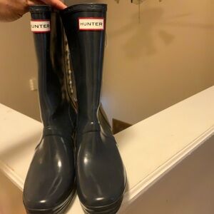 Hunter Navy and Cream Lined Rain Boot